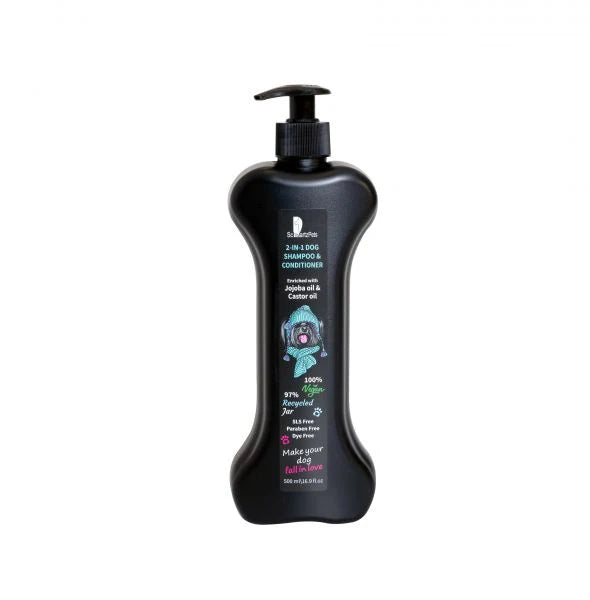 SchwartzPet 2in1 Šampūnas ir Kondicionierius Šunims su Jojobos ir Ricinos Aliejais, 500 ml.