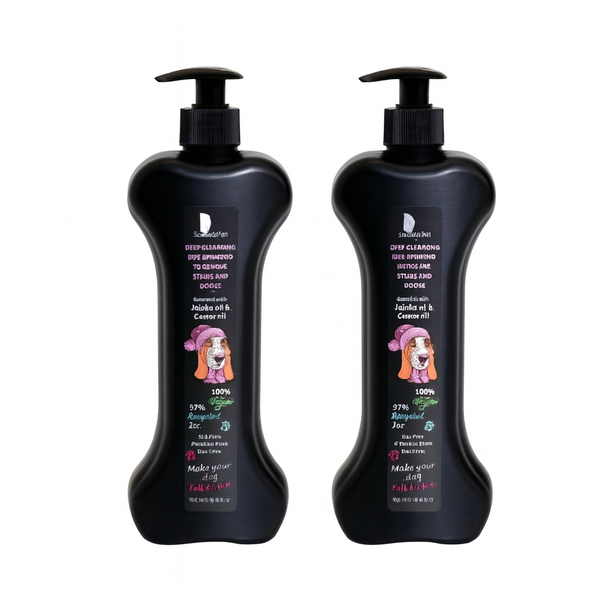 1+1 SchwartzPet Giliai Valantis Šampūnas Šunims Šalinantis Dėmes ir Kvapus su Jojobos ir Ricinos Aliejumi, 500 ml