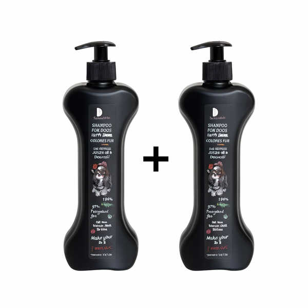 1+1 SchwartzPet Šampūnas Šunims Tamsios Spalvos Kailiu, Praturtintas Jojobos ir Ricinos Aliejumi, 500 ml